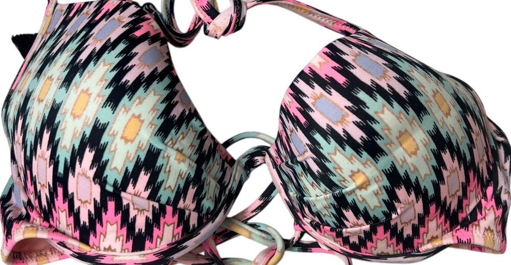 Victoria's Secret Multicolor The Getaway Halter Lightly Lined Bikini Top 34B